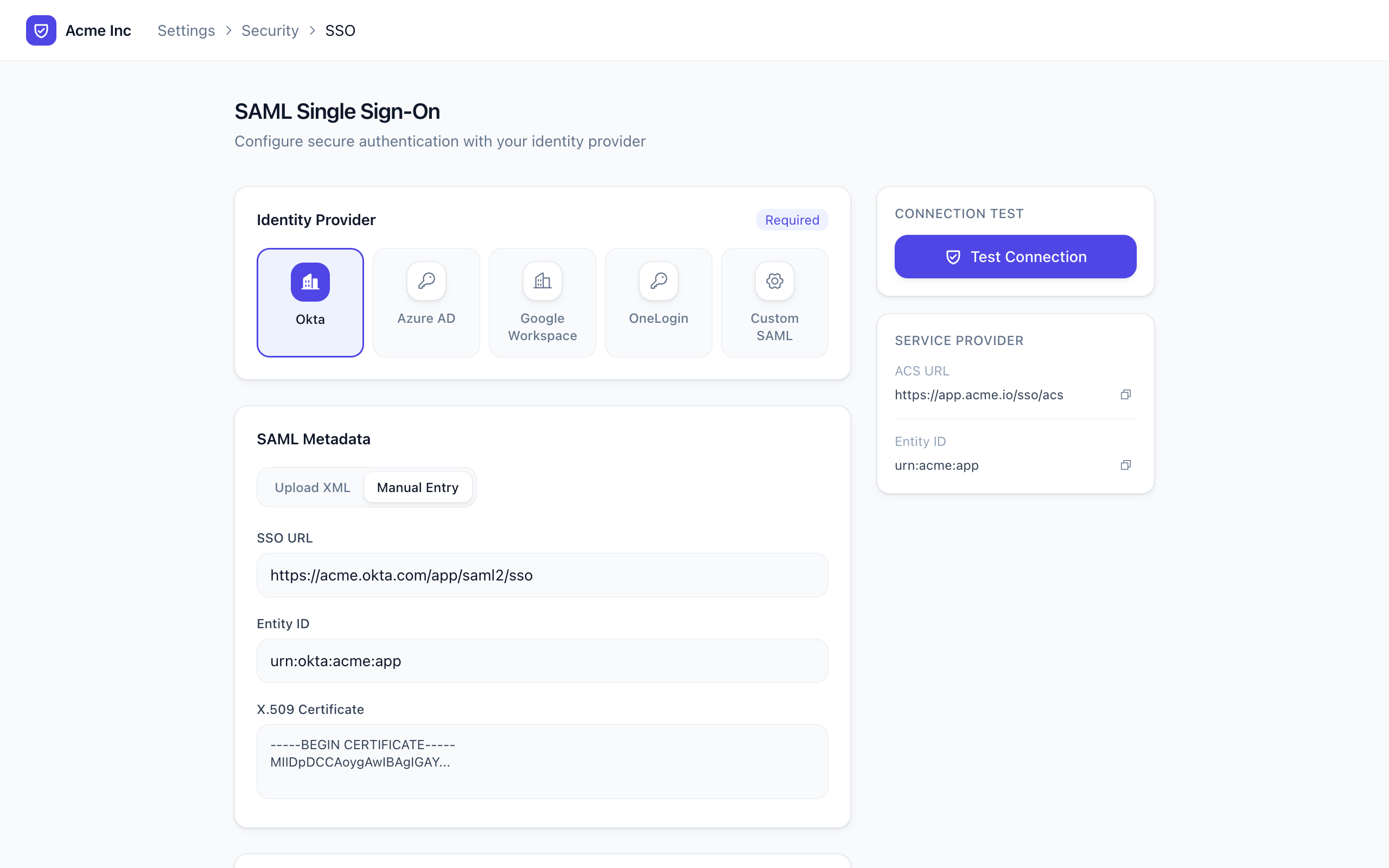 SSO Configuration Wizard preview
